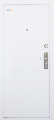   Biele bezpečnostné dvere TerraSec so vzorom čiary Classic Line, s hodvábnym leskom